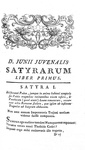 Le Satire di Aulo Persio Flacco e Decimo Giunio Giovenale: Sulpiciae Satyrarum - Paris, Barbou 1776 Le Satire di Aulo Persio Flacco e Decimo Giunio Giovenale: Sulpiciae Satyrarum - Paris, Barbou 1776
