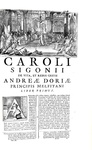 L'opera del grande storiografo modenese Carlo Sigonio: Opera omnia - Milano 1732-37 (sette volumi)