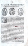 Moto proprio di Pio V che disciplina il ricorso nelle cause criminali - Roma, Blado 1566 Moto proprio di Pio V che disciplina il ricorso nelle cause criminali - Roma, Blado 1566