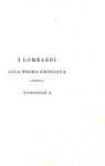 Tommaso Grossi - I lombardi alla prima crociata - Milano 1826 (prima edizione - brossure conservate)