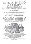 Cambio e usura nel Settecento: Il cambio moderno esaminato - Roma 1750 (rara prima edizione) Cambio e usura nel Settecento: Il cambio moderno esaminato - Roma 1750 (rara prima edizione)