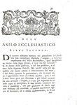 Il diritto d'asilo nel Settecento: Francesco d'Aguirre - Discorso sopra l'asilo ecclesiastico - 1763 Il diritto d'asilo nel Settecento: Francesco d'Aguirre - Discorso sopra l'asilo ecclesiastico - 1763