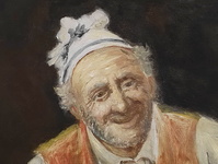 Vincenzo Caprile - Vecchio popolano legge l'Illustrazione italiana - 1880 circa (olio su tela) Vincenzo Caprile - Vecchio popolano legge l'Illustrazione italiana - 1880 circa (olio su tela)
