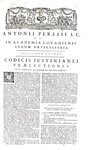 Diritto romano: Antonio Perez - Opera omnia - Venetiis 1783 (edizione in folio) Diritto romano: Antonio Perez - Opera omnia - Venetiis 1783 (edizione in folio)
