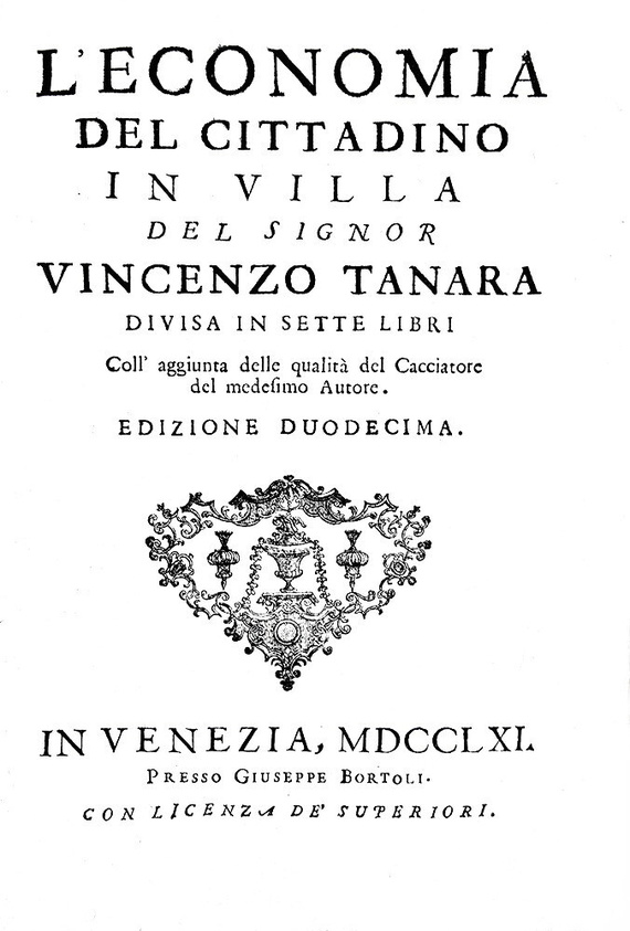 Agricoltura, enologia e gastronomia nel Seicento: Tanara - L'economia del cittadino in villa - 1761 Agricoltura, enologia e gastronomia nel Seicento: Tanara - L'economia del cittadino in villa - 1761
