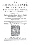 Saraina - Le historie e fatti de' veronesi - Dell'origine et ampiezza della citt� di Verona - 1586