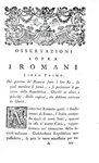 Roma e gli antichi Romani: Mably - Osservazioni sopra i Romani - 1766 (prima edizione italiana) Roma e gli antichi Romani: Mably - Osservazioni sopra i Romani - 1766 (prima edizione italiana)