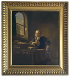 Justus Juncker - A Scholar Sitting at his Desk - inizi del XX secolo (olio su tavola) Justus Juncker - A Scholar Sitting at his Desk - inizi del XX secolo (olio su tavola)