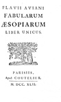 Le favole di Esopo riviste da Fedro: Fabularum Aesopiarum - Parisiis, Quillau 1742 (bella legatura) Le favole di Esopo riviste da Fedro: Fabularum Aesopiarum - Parisiis, Quillau 1742 (bella legatura)