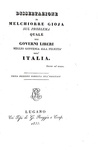 Melchiorre Gioja - Quale dei governi liberi meglio convenga alla felicit� dell'Italia - Ruggia 1833 Melchiorre Gioja - Quale dei governi liberi meglio convenga alla felicit� dell'Italia - Ruggia 1833