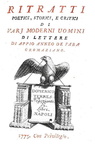 Appiano Buonafede - Ritratti poetici, storici e critici di vari uomini di lettere - Napoli 1775 Appiano Buonafede - Ritratti poetici, storici e critici di vari uomini di lettere - Napoli 1775