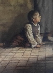Elena Nobili - "Ti osservo" - Seconda met� dell'Ottocento (olio su prima tela)