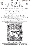 Francesco Guicciardini - Della historia d'Italia libri XX - Venezia, presso G. A. Bertano - 1580