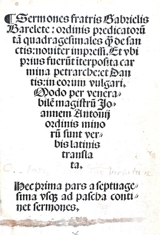 Gabriele Barletta, Sermones - Niccol� di Lira, Preceptorium 1505/24 (raro post-incunabolo) Gabriele Barletta, Sermones - Niccol� di Lira, Preceptorium 1505/24 (raro post-incunabolo)