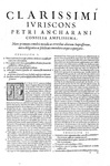 Un grande classico di diritto comune: Pietro d'Ancarano - Consilia sive iuris responsa - 1574 (raro)