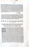 Bolla di Pio V che disciplina il voto di obbedienza negli ordini secolari - Roma, Blado 1567 Bolla di Pio V che disciplina il voto di obbedienza negli ordini secolari - Roma, Blado 1567