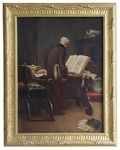Jan Haverkamp - Monaco in biblioteca - fine del XIX secolo (1890 circa) - olio su prima tela Jan Haverkamp - Monaco in biblioteca - fine del XIX secolo (1890 circa) - olio su prima tela