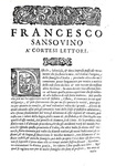 Francesco Sansovino - Origine e fatti delle famiglie illustri d'Italia - Venezia, Combi 1670 Francesco Sansovino - Origine e fatti delle famiglie illustri d'Italia - Venezia, Combi 1670