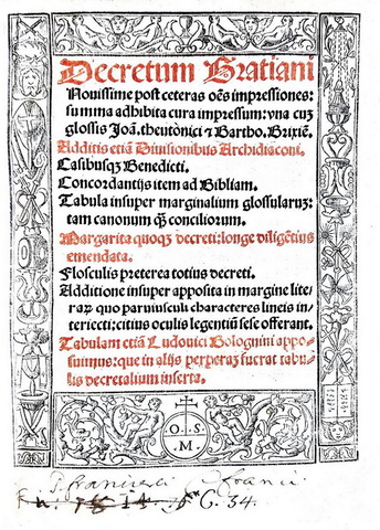Una magnifica edizione di alta epoca: Decretum Gratiani - Venezia, Ottaviano Scoto 1528 (figurato) Una magnifica edizione di alta epoca: Decretum Gratiani - Venezia, Ottaviano Scoto 1528 (figurato)