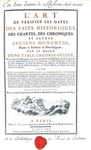 L'arte di verificare le date: L'art de verifier les dates des faits historiques - A Paris 1770 L'arte di verificare le date: L'art de verifier les dates des faits historiques - A Paris 1770