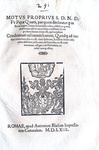 Moto proprio di Pio IV che disciplina il reato di omicidio - Roma, Blado 1564 Moto proprio di Pio IV che disciplina il reato di omicidio - Roma, Blado 1564