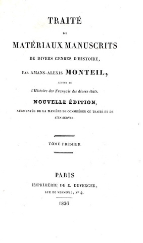 Manoscritti antichi: Monteil - Traite de materiaux manuscrits - Paris 1836 (bellissima legatura) Manoscritti antichi: Monteil - Traite de materiaux manuscrits - Paris 1836 (bellissima legatura)