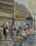 Carlo Brancaccio - Un boulevard a Parigi con le sue edicole - fine del XIX secolo (olio su tavola) Carlo Brancaccio - Un boulevard a Parigi con le sue edicole - fine del XIX secolo (olio su tavola)