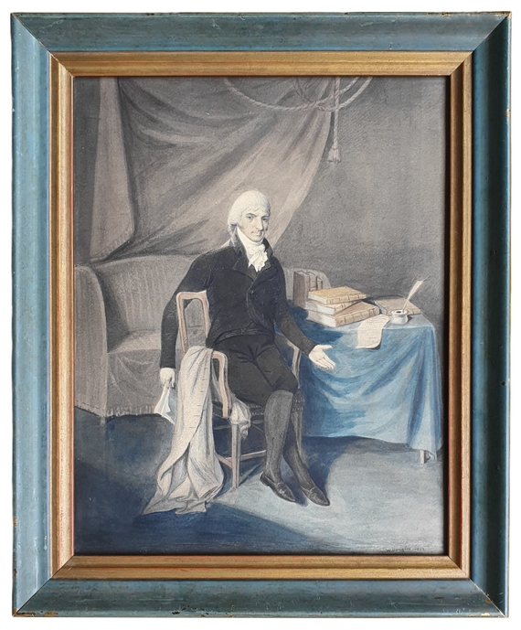 William Douglas - Ritratto di gentiluomo con libri antichi - 1803 (acquerello su carta) William Douglas - Ritratto di gentiluomo con libri antichi - 1803 (acquerello su carta)