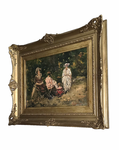 Raffaele Ragione - Dame in lettura al Parc Monceau - 1910 circa (olio su tela applicata a tavola) Raffaele Ragione - Dame in lettura al Parc Monceau - 1910 circa (olio su tela applicata a tavola)