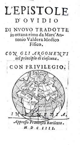 Ovidio - Epistole di nuovo tradotte in ottava rima da Marc'Antonio Valdera - Venezia 1604 Ovidio - Epistole di nuovo tradotte in ottava rima da Marc'Antonio Valdera - Venezia 1604
