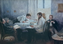 Leonid Pasternak - La veille de l'examen (La vigilia dell'esame) - prima met� del Novecento Leonid Pasternak - La veille de l'examen (La vigilia dell'esame) - prima met� del Novecento