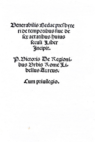 Beda il Venerabile - De temporibus sive de sex aetatibus huius seculi liber - Beda il Venerabile - De temporibus sive de sex aetatibus huius seculi liber -