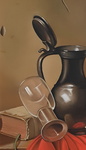 Realismo magico: Bruno Stobbione - Peltro e cristalli - 1993 (olio su cartone telato - archiviato) Realismo magico: Bruno Stobbione - Peltro e cristalli - 1993 (olio su cartone telato - archiviato)