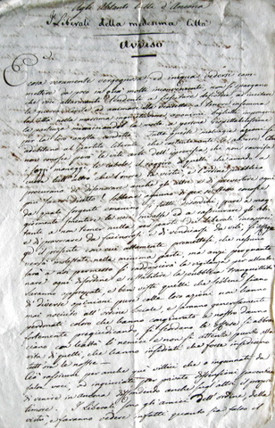 Avviso dei liberali agli abitanti di Ancona e Forlì (1832) Avviso dei liberali agli abitanti di Ancona e Forlì (1832)