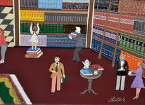 Heinz Sedlick - In der bibliothek - 1994 (acrilico su tavola) Heinz Sedlick - In der bibliothek - 1994 (acrilico su tavola)
