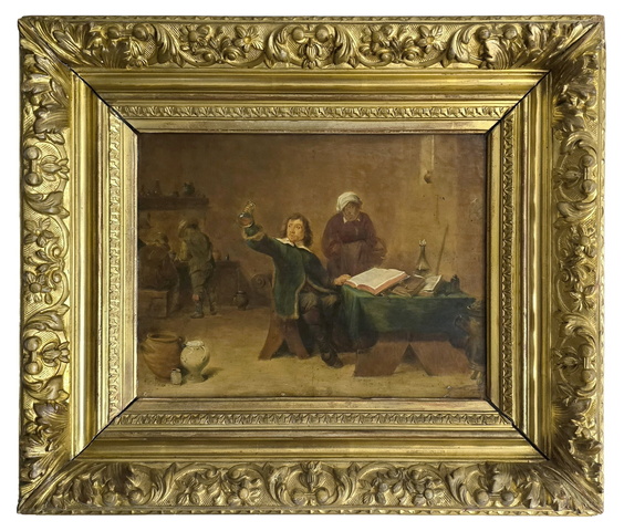 David Teniers il Giovane - L'alchimista e i suoi libri - fine del XVIII secolo (olio su tavola) David Teniers il Giovane - L'alchimista e i suoi libri - fine del XVIII secolo (olio su tavola)
