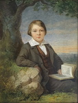 Theodor Josef Petter - Ritratto di un giovane con libro - 1848 (olio su tavola) Theodor Josef Petter - Ritratto di un giovane con libro - 1848 (olio su tavola)