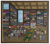 Heinz Sedlick - In der bibliothek - anni Novanta (acrilico su tavola) Heinz Sedlick - In der bibliothek - anni Novanta (acrilico su tavola)