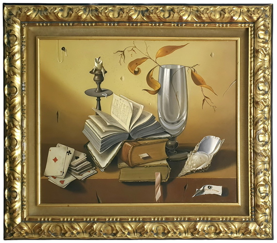 Bruno Stobbione - Ricordi sulla mensola - 1985 (olio su tavola, pubblicato e archiviato) Bruno Stobbione - Ricordi sulla mensola - 1985 (olio su tavola, pubblicato e archiviato)
