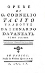 Tacito - Opere (Annali, Storie, Germania, Vita di Agricola) - Parigi 1760 (bella legatura coeva) Tacito - Opere (Annali, Storie, Germania, Vita di Agricola) - Parigi 1760 (bella legatura coeva)