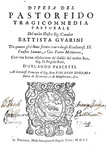 Orlando Pescetti - Difesa del Pastor fido tragicommedia - Verona 1601 (rara prima edizione) Orlando Pescetti - Difesa del Pastor fido tragicommedia - Verona 1601 (rara prima edizione)