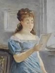 Eugenio Cabella - Giovane donna che legge. Studio pittorico su Giuseppe Sciuti - 1884 (olio su tela) Eugenio Cabella - Giovane donna che legge. Studio pittorico su Giuseppe Sciuti - 1884 (olio su tela)
