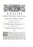 Nicola Spedalieri - Analisi sulle prove del Cristianesimo - In Assisi 1791 (seconda edizione)
