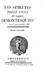 Montesquieu - Lo spirito delle leggi - Amsterdam 1773 (rara prima edizione italiana integrale)