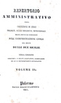 Repertorio amministrativo ossia leggi del Regno delle Due Sicilie - Palermo 1841 Repertorio amministrativo ossia leggi del Regno delle Due Sicilie - Palermo 1841