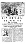 L'opera del grande storiografo modenese Carlo Sigonio: Opera omnia - Milano 1732-37 (sette volumi)