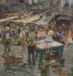 Vincenzo Irolli - Mercato a Napoli - inizi del XX secolo (olio su tavola lignea) Vincenzo Irolli - Mercato a Napoli - inizi del XX secolo (olio su tavola lignea)