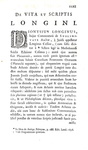 L'estetica nell'antichit� classica: Cassius Longinus - De sublimitate - 1733 (legatura alle armi)