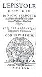 Ovidio - Epistole di nuovo tradotte in ottava rima da Marc'Antonio Valdera - Venezia 1604 Ovidio - Epistole di nuovo tradotte in ottava rima da Marc'Antonio Valdera - Venezia 1604