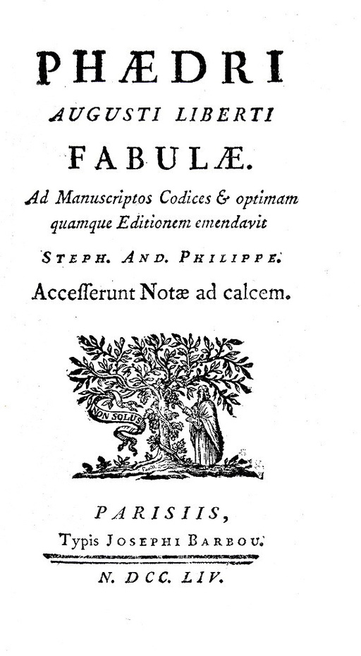 Le favole di Fedro: Phaedrus - Fabulae - Paris, Barbou 1754 (con numerose belle incisioni in rame)